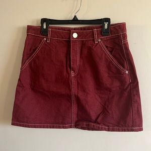 Red Denim Skirt. H&M, Divided Black Collection